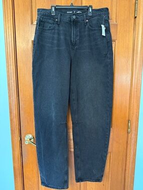 Old Navy Women's Washed Black Barrel Leg Jeans